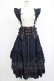 画像1: Ozz oneste / ストライプフリル薔薇刺繍サス付スカート  ネイビー×ブラウン H-25-07-16-033-OO-SK-KB-ZH (1)