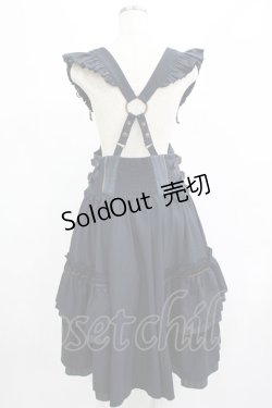 画像3: Ozz oneste / ストライプフリル薔薇刺繍サス付スカート  ネイビー×ブラウン H-25-07-16-033-OO-SK-KB-ZH