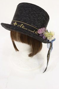 ALICE and the PIRATES / フローレンス・シルクハット  ブラック/ブルー H-25-07-16-1045-PA-AC-NS-ZH