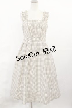 画像1: Fi.n.t / 肩ひもシャーリングロングワンピース Free BROWN×WH H-25-07-16-1009-CA-OP-NS-ZH