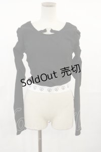 Ank Rouge / Backスピンドル袖くしゅくしゅ M ブラック H-25-07-16-1026-CA-TO-NS-ZH