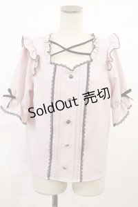 DearMyLove / 大きめリボンフリルクロストップス M ピンク H-25-07-16-1030-EL-BL-NS-ZH