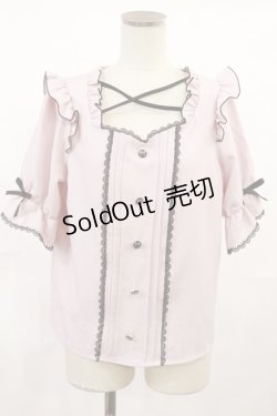 画像1: DearMyLove / 大きめリボンフリルクロストップス M ピンク H-25-07-16-1030-EL-BL-NS-ZH