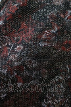 画像4: Qutie Frash / 和柄パニエスカート  黒 H-25-07-16-047-QU-SK-KB-ZH