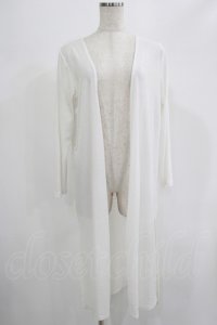 Rozen Kavalier / シアーボーダー切替ロングカーデ  白 H-25-07-16-053-OO-TO-KB-ZH