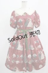 Leur Getter / Brilliant Lady袖付ワンピース M ワイン H-25-07-16-007-LU-OP-KB-ZH