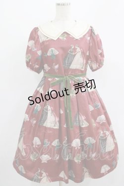 画像1: Leur Getter / Brilliant Lady袖付ワンピース M ワイン H-25-07-16-007-LU-OP-KB-ZH