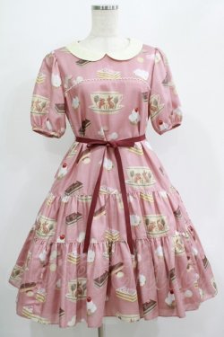 画像1: Leur Getter / Rabbit Tea cup袖付ワンピース M ピンク H-25-07-16-013-LU-OP-KB-ZH