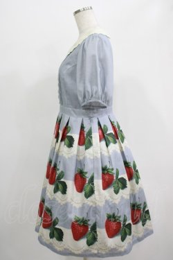 画像2: Leur Getter / Antique Lace Strawberry袖付きワンピース M サックス H-25-07-16-017-LU-OP-KB-ZH