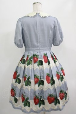 画像3: Leur Getter / Antique Lace Strawberry袖付きワンピース M サックス H-25-07-16-017-LU-OP-KB-ZH