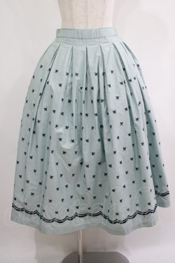画像1: Jane Marple Dans Le Salon / Clover Embroideryキャトルタックスカート  サックス H-25-07-16-020-JM-SK-KB-ZH