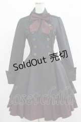 ATELIER BOZ / ディーンジャケットワンピース  ブラック×ボルドー H-25-07-16-021-EL-OP-KB-ZH