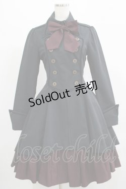 画像1: ATELIER BOZ / ディーンジャケットワンピース  ブラック×ボルドー H-25-07-16-021-EL-OP-KB-ZH