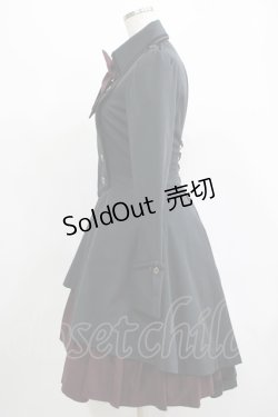 画像2: ATELIER BOZ / ディーンジャケットワンピース  ブラック×ボルドー H-25-07-16-021-EL-OP-KB-ZH