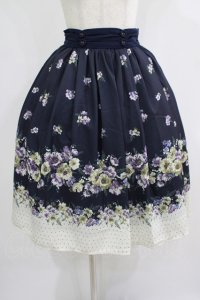 axes femme / 花柄×ドットスカート M ネイビー H-25-07-17-024-AX-SK-NS-ZH