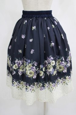 画像3: axes femme / 花柄×ドットスカート M ネイビー H-25-07-17-024-AX-SK-NS-ZH
