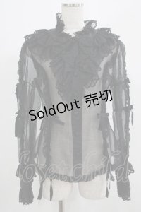 metamorphose / ラッセルレースオーガンジィブラウス Free ブラック H-25-07-17-042-ME-BL-NS-ZH