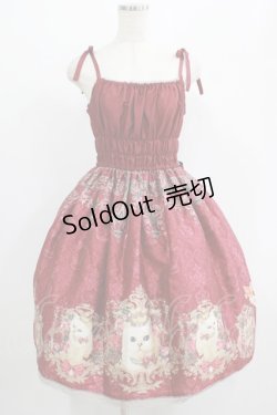 画像1: Enchantlic Enchantilly / Queen Cat〜トランプの国〜ジャンパースカート Free ボルドー H-25-07-17-006-LO-OP-NS-ZH