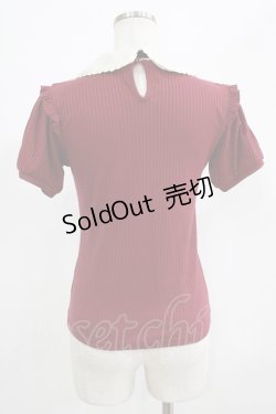 画像3: axes femme POETIQUE / 襟リボン刺繍カットプルオーバー M ボルドー H-25-07-17-054-AX-TO-NS-ZH
