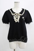 axes femme / 蝶プリントトップス M ブラック H-25-07-17-055-AX-TO-NS-ZH