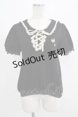 axes femme / 蝶プリントトップス M ブラック H-25-07-17-055-AX-TO-NS-ZH