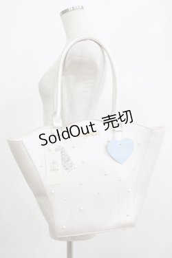 画像1: axes femme kawaii / パールシェルトートバッグ  ベージュ H-25-07-17-057-AX-BG-NS-ZH