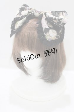 画像1: BABY,THE STARS SHINE BRIGHT / Fragrant Rose Memories柄リボンカチューシャ  ノアール（黒） H-25-07-17-074-BA-AC-NS-ZH