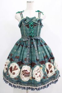 Angelic Pretty / Antique Chocolaterieパールジャンパースカート Free グリーン H-25-07-17-008-AP-OP-NS-ZH