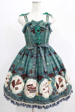 画像1: Angelic Pretty / Antique Chocolaterieパールジャンパースカート Free グリーン H-25-07-17-008-AP-OP-NS-ZH
