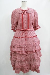 alcali / alcali × misako aoki/コットンギンガム前あきワンピース Free レッド H-25-07-17-002-LO-OP-NS-ZH