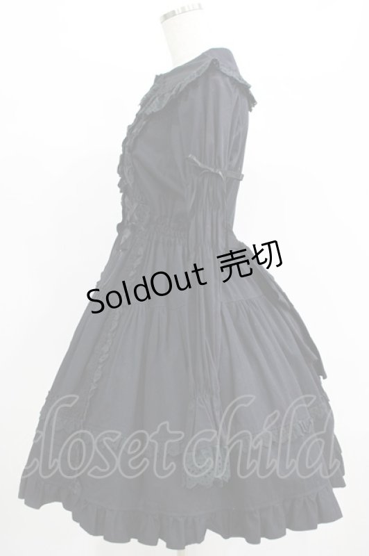 画像2: Cornet / シャーリングワンピース Free ブラック H-25-07-17-011-LO-OP-NS-ZH (2)