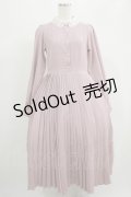 m petit by misako / レース襟プリーツワンピース L ピンク H-25-07-17-016-LO-OP-NS-ZH