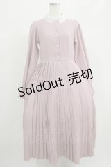 m petit by misako / レース襟プリーツワンピース L ピンク H-25-07-17-016-LO-OP-NS-ZH