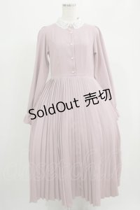 m petit by misako / レース襟プリーツワンピース L ピンク H-25-07-17-016-LO-OP-NS-ZH