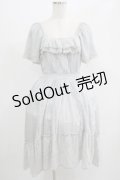 axes femme / レース切替フレア袖ワンピース M ブルー H-25-07-17-017-AX-OP-NS-ZH