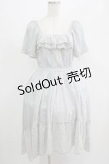 axes femme / レース切替フレア袖ワンピース M ブルー H-25-07-17-017-AX-OP-NS-ZH