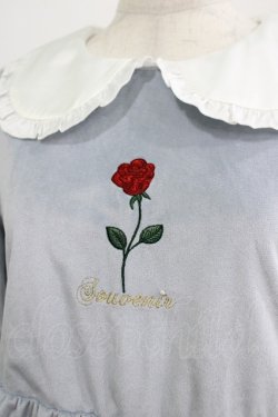 画像4: axes femme kawaii / ローズ刺繍ワンピース M サックス H-25-07-17-019-AX-OP-NS-ZH