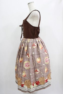 画像2: axes femme POETIQUE / アップルパイレースアップワンピース M ブラウン H-25-07-17-020-AX-OP-NS-ZH