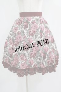 Innocent World / マロニカローズスカート M55cm丈 ボルドー H-25-07-17-021-IW-SK-NS-ZH