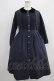 画像1: Jane Marple / High-count saxony dormitory onepiece  ネイビー H-25-07-18-001-JM-OP-KB-ZH (1)