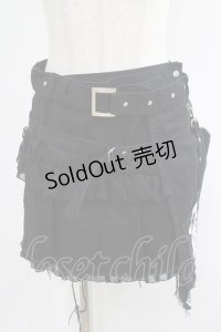 SEX POT ReVeNGe / フラップ付ラップスカート  黒 H-25-07-18-025-SP-SK-KB-ZH