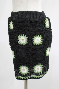 画像2: Candy Stripper / FLOWER CROCHET KINT SHORT PANTS  ブラック×グリーン H-25-07-18-030-PU-PA-KB-ZH