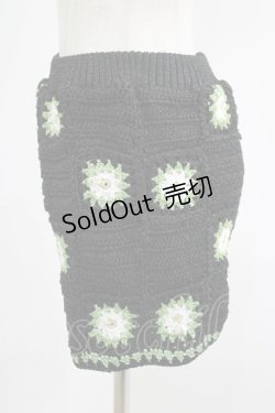 画像2: Candy Stripper / FLOWER CROCHET KINT SHORT PANTS  ブラック×グリーン H-25-11-16-017-PU-PA-KB-ZH