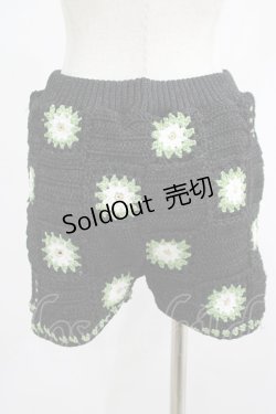 画像3: Candy Stripper / FLOWER CROCHET KINT SHORT PANTS  ブラック×グリーン H-25-11-16-017-PU-PA-KB-ZH