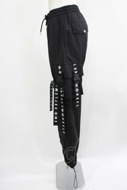 画像2: REFLEM / ロゴベルトフレアカーゴパンツ  黒 H-25-07-18-032-PU-PA-KB-ZH