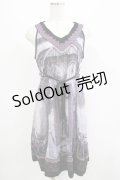 OZZ ANGELO / 宗教画プリントプリーツフリルワンピース  パープル H-25-07-18-035-OO-OP-KB-ZH