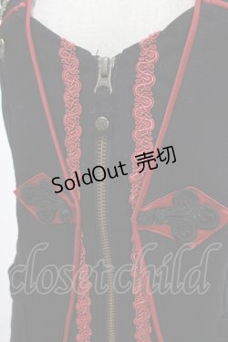 画像4: Ozz oneste / チャイナZIPベスト  黒×赤 H-25-07-18-041-OO-TO-KB-ZH