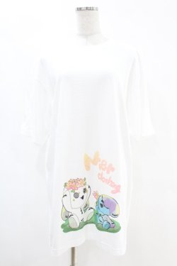 画像1: NieR Clothing / プリントCOTTON CUTSEW XL 白 H-25-07-18-1039-PU-TO-KB-ZH