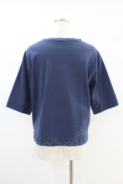 画像2: Jane Marple Dans Le Salon / Theme print side zip T-shirt  navy H-25-07-18-1043-JM-TO-KB-ZH