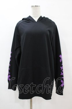 画像1: NieR Clothing / ツノフードプルパーカー  黒×紫 H-25-07-18-1052-PU-TO-KB-ZH